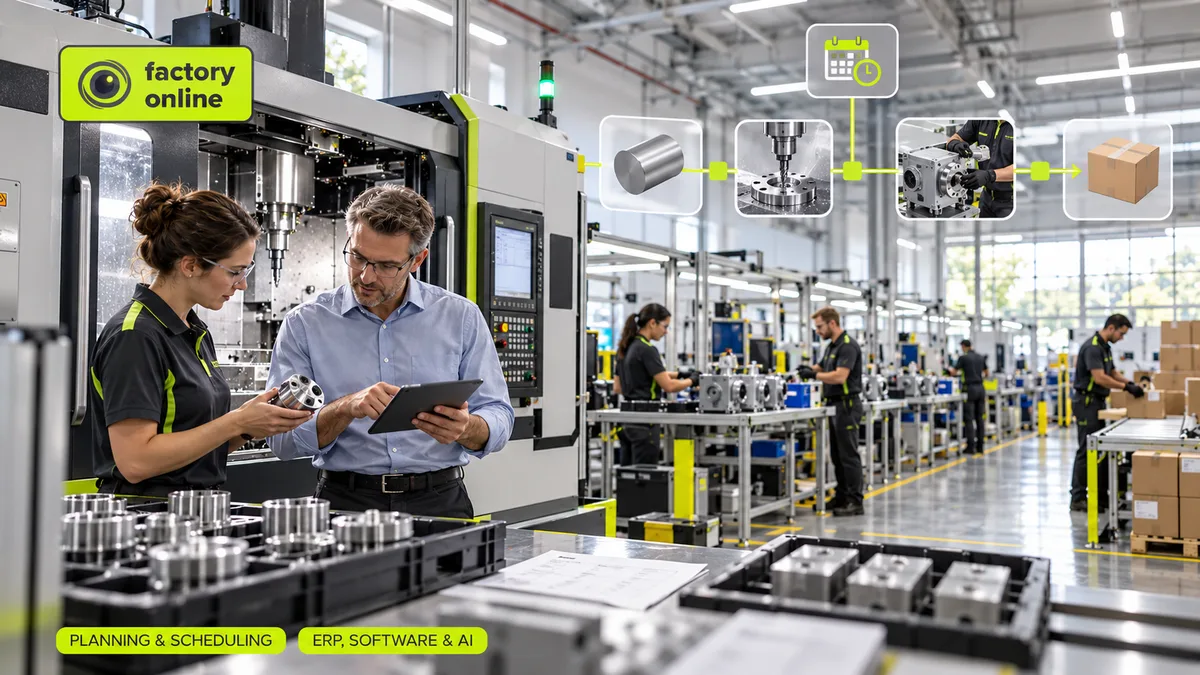 Illustrazione isometrica per Come pianificare la schedulazione della produzione con un software moderno